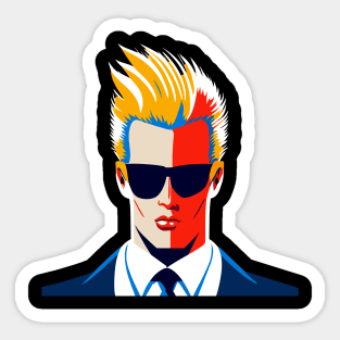 AI Max Headroom meets Johnny Bravo Sticker